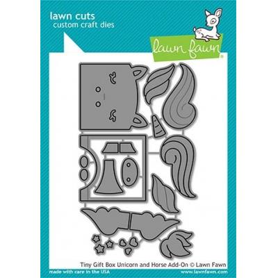 Lawn Fawn Lawn Cuts - Tiny Gift Box Unicorn And Horse Add-On